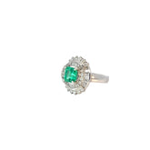 Platinum 1.34ct Emerald Grade AA and 1.07ct G VS1 Diamond Ring